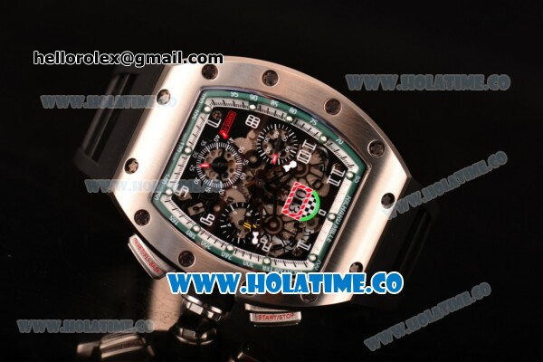 Richard Mille RM005 FM Asia Automatic Steel Case with Skeleton Dial and Green Inner Bezel - Click Image to Close